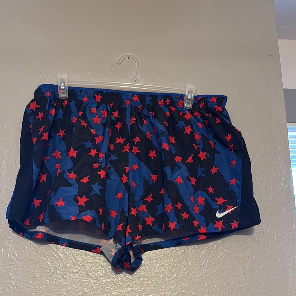 Nike Blue and Red Star Running Shorts